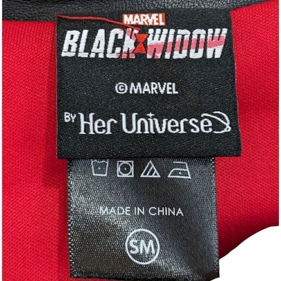 Her Universe Black Widow Women's Moto Jacket Size S-M Gold Cuff - Picture 7 of 8